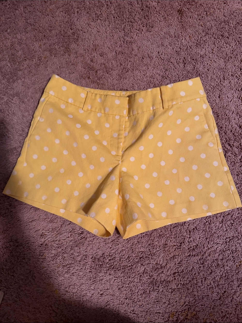 Ann Taylor Yellow Polka Dot High-Waist Shorts